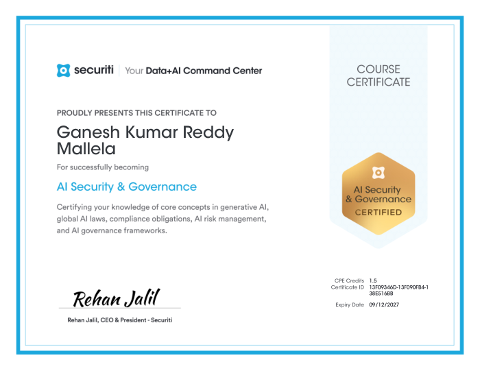 AI Security & Governance — Securiti Education